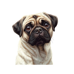 Obraz premium Adorable Pug Dog Portrait Close-Up of a Sweet and Expressive Face