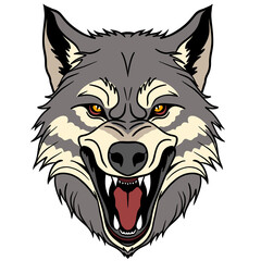 Wild Grey Wolf Head