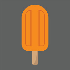 Orange Vector popsicle ice cream, Flat style