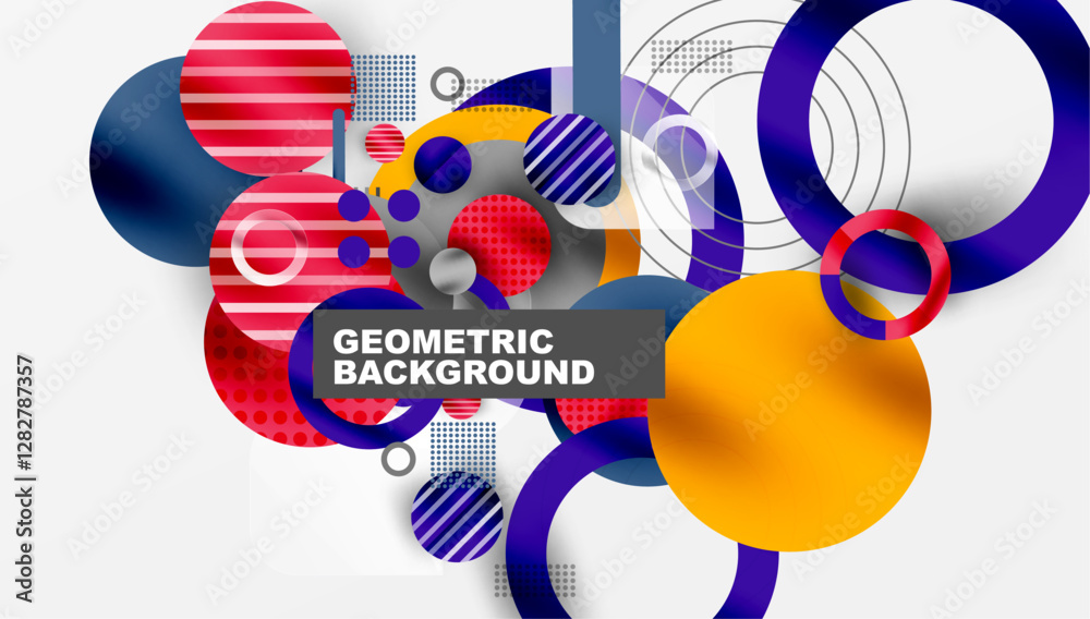 Aufkleber Abstract background - layered geometric shapes with smooth gradients and transparency