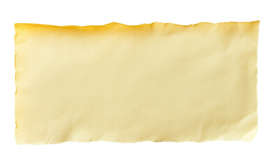 Obraz premium Piece of blank old yellow paper isolated on transparent background