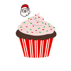 Christmas Chocolate Cupcake With Santa Topper