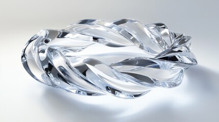 Elegant Twisted Glass Bowl with Smooth Curved Design and Shine