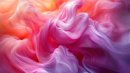 Obraz premium Abstract colorful fabric swirls, studio shot, background blur, design texture