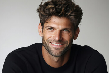 Obraz premium Man smiling close-up