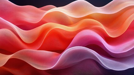 Obraz premium Abstract colorful fabric waves, dark background, design element