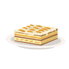 Mango Graham Float Filipino Food Illustration
