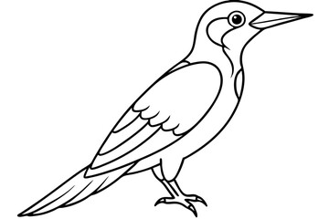 Stylized Woodpecker Linework