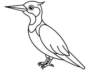 Stylized Woodpecker Linework