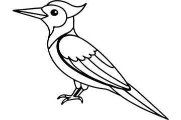 Stylized Woodpecker Linework