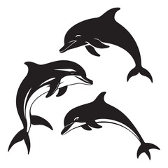 Fototapeta premium silhouette of a dolphin