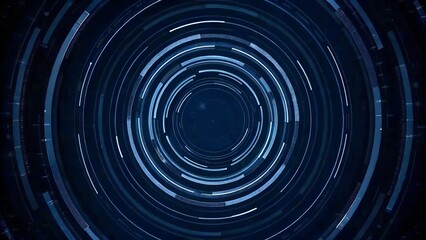 "Futuristic Digital Interface with Blue Circular HUD Elements"