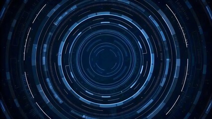 "Futuristic Digital Interface with Blue Circular HUD Elements"