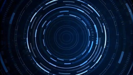 "Futuristic Digital Interface with Blue Circular HUD Elements"