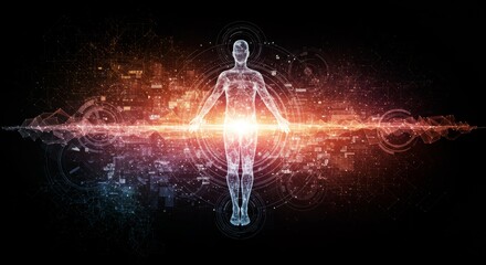Digital wellness integration of body and mind in a futuristic design