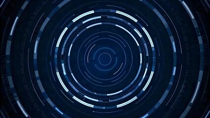 "Futuristic Digital Interface with Blue Circular HUD Elements"