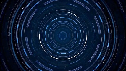 "Futuristic Digital Interface with Blue Circular HUD Elements"