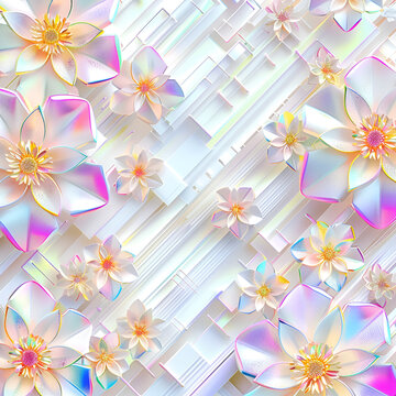 A detailed view of colorful handmade paper flowers
Bright and colorful floral background featuring pink and white daisies, creating cheerful and vibrant atmosphere. Perfect for spring themes and natur