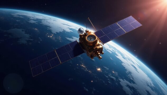 Satellite in geosynchronous orbit around Earth, orbital mechanics, geostationary satellite