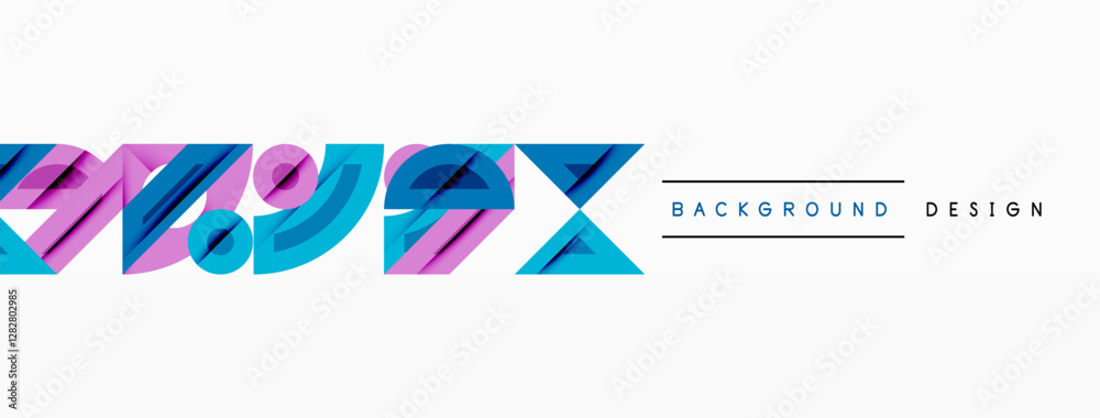 Aufkleber Abstract geometric background with shapes, featuring circular and rounded elements. Bold contrast, smooth gradients, dynamic composition, futuristic style