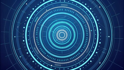 Fototapeta premium Futuristic Digital HUD Interface with Circular Blue Tech Elements