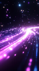 Obraz premium vibrant cosmic scene with flowing light trails in purple hues