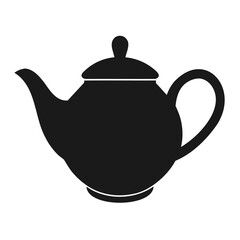 solid black silhouette of a classic teapot