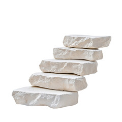 White stone steps arrangedisolated on transparent background
