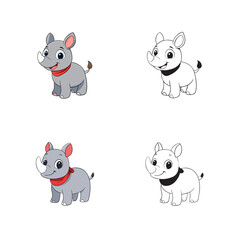 Obraz premium Rhino Rascals: It's playful and suggests a mischievous or energetic nature, adding a fun element.