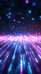 Obraz premium Vibrant neon streams of light create mesmerizing digital landscape