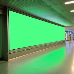 Airport green screen ad space
