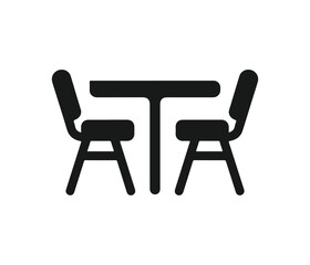 Obraz premium Simple black and white bistro table and chairs