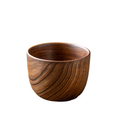 empty rustic brown wooden cup