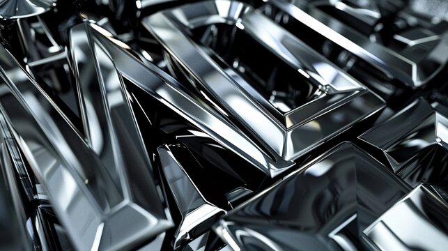 Chrome effect typography with a sleek finish