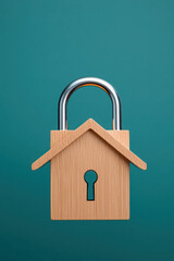 Family Protection and Insurance Concept for Financial Security, House shaped lock symbolizing home security