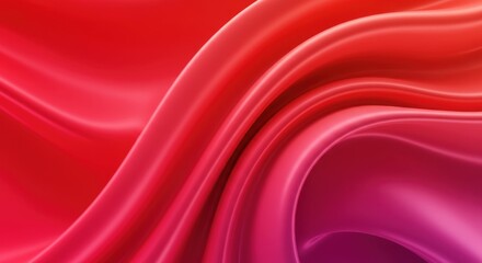 Obraz premium Smooth silky red fabric, flowing curves, abstract background, luxurious texture, soft folds, vibrant crimson, satin sheen, dynamic waves, elegant drapery, high contrast, closeup detail, seamless patte