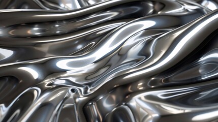 Abstract chrome texture with reflective highlights