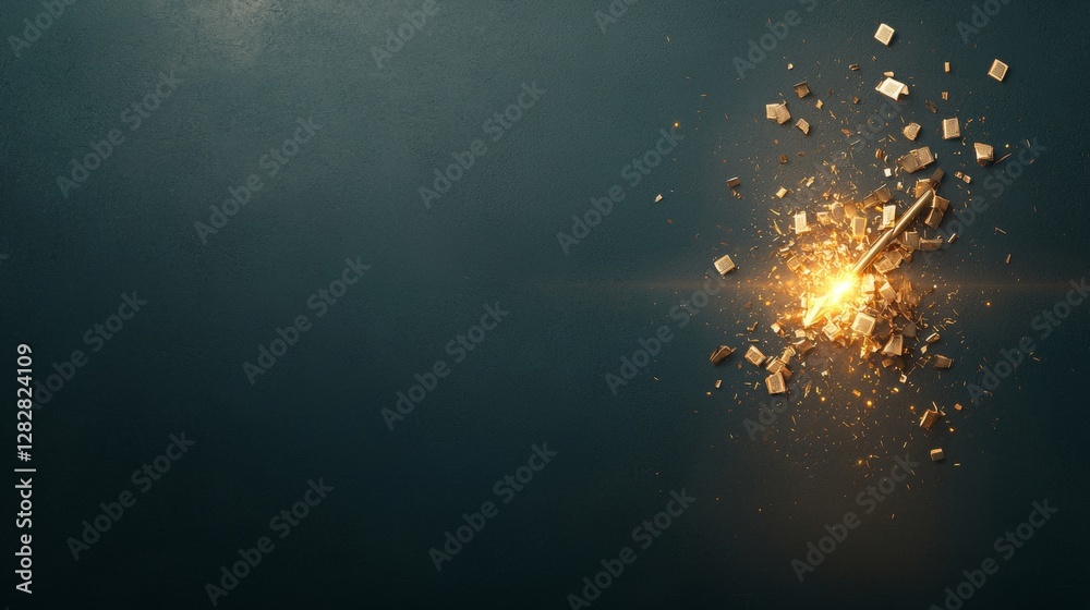 Poster dynamic explosion of light and energy in a dark studio setting visual art abstract concept intriguin