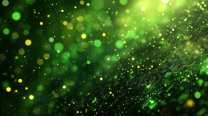 Abstract circuit board design symbolizing advanced technology, digital connections, innovation, and modernity with intricate patterns and glowing elements representing data flow and processing.
