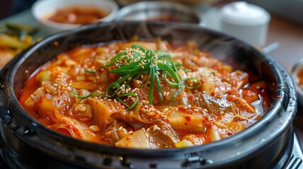 Delicious Steaming Hot Dish Served in a Bowl with Fresh Ingredients and Aromatic Spices