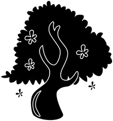 cherry illustration pink silhouette spring logo blossom icon nature outline sakura floral tree flower petal japan blooming season branch shape or vector graphic background