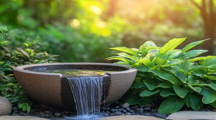 Sacred baptismal water flows over a carved stone basin, illuminated by warm light, symbolizing purification, renewal, and divine grace. A modern tribute to the Feast of the Baptism of the Lord
