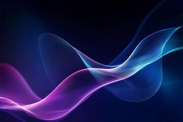 Obraz premium Abstract technology background with a blue gradient and curved lines vector presentation design, in a flat style, a minimalistic background. Illustration of a futuristic background