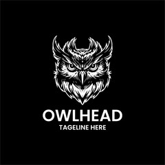 owl head logo design