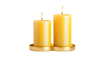 Two candles glowing in the dark, a serene still life capturing the warmth and ambiance of candlelight