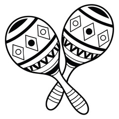 Symmetrical maracas with traditional art patterns