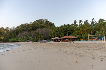 tropical beach with palms in costa rica