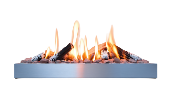 Burning fire flames isolated on black background, highquality image for design ideas