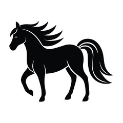 horse silhouette isolated on white backgrounds 