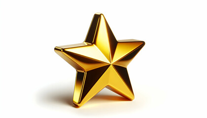 Rating A polished, glossy, three-dimensional golden-yellow star tilted at an angle to give a sense of movem3 © Warittha